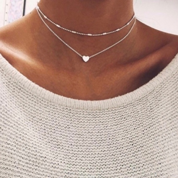 Jewelry - Last 2! 💕 Double layer heart necklace choker